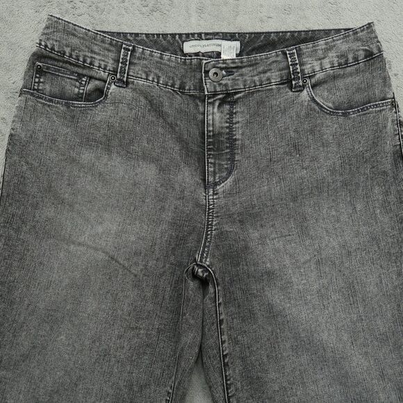 Chico's Platinum Jeans Womens US-12S Gray Mid-Rise Straight Slim Leg 29" Inseam - Picture 10 of 13